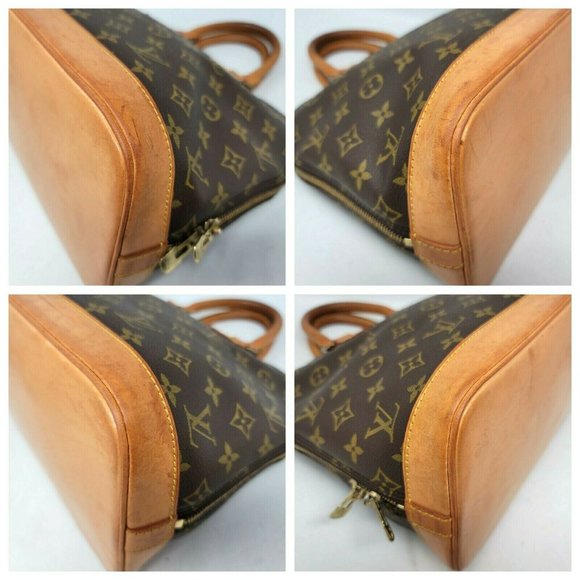 Louis Vuitton Alma PM Monogram Canvas Leather Hand Bag Authentic Vintage VI0914 - Picture 9 of 12